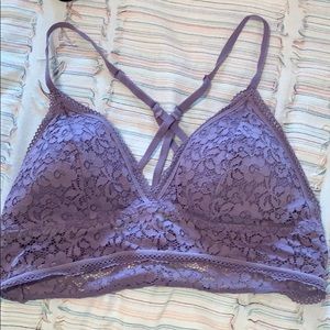 Xhilaration purple lacy cross back bralette
